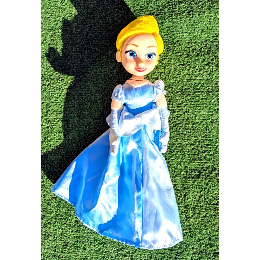 STAINED Disney Cinderella Soft Plush Body & Vinyl Face 15” Just Play Doll GUC